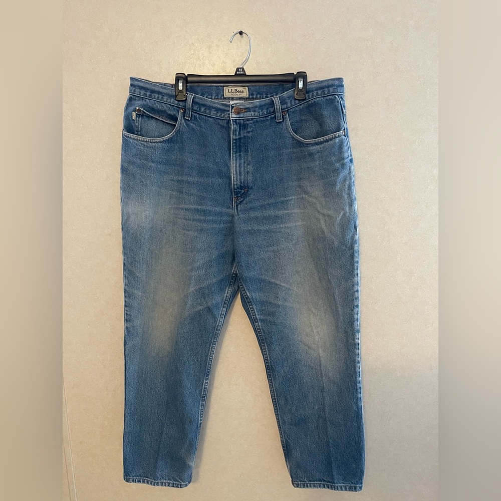 Vintage 90s L.L.Bean Natural Fit Jeans 40x30 Light Wash Straight Leg